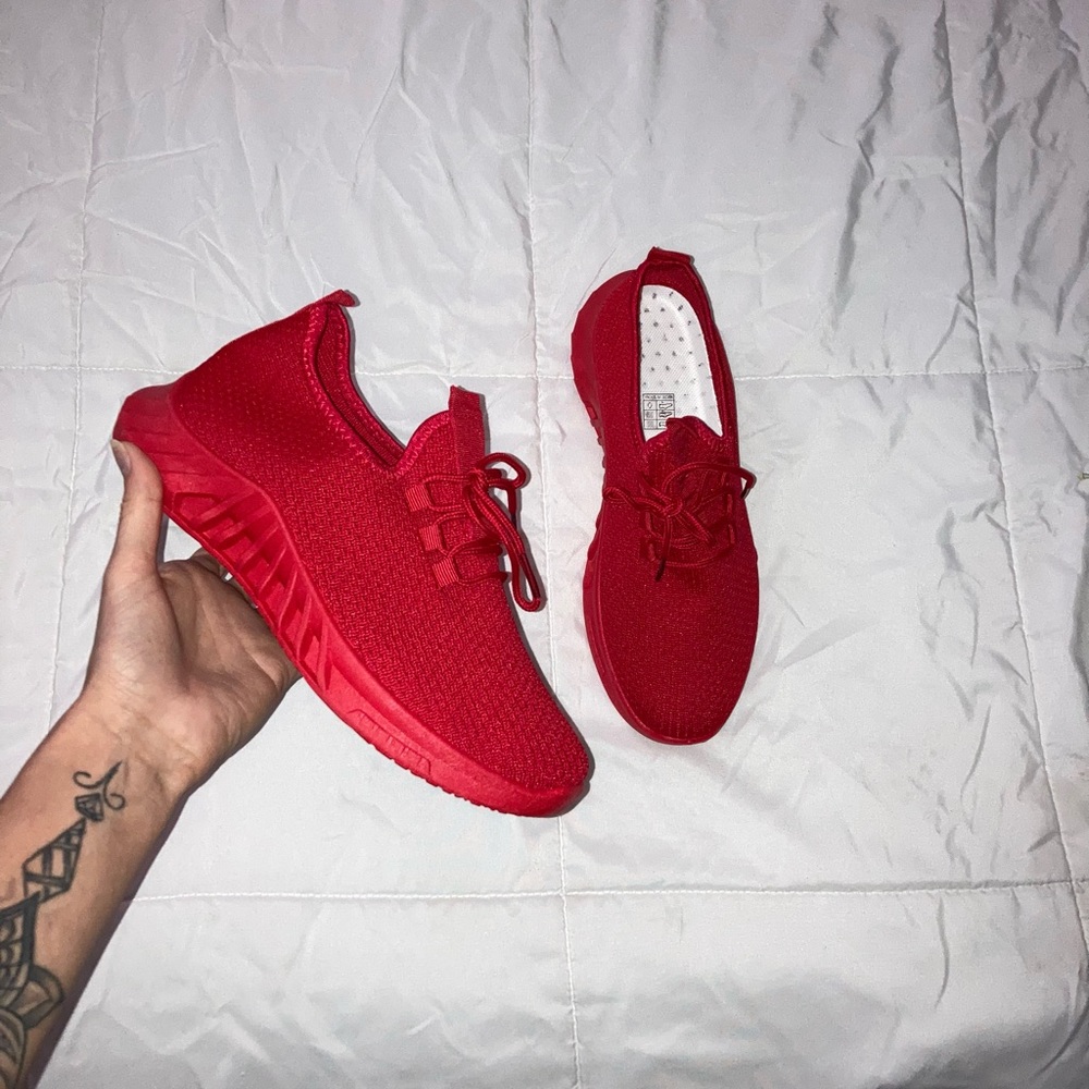 Womens Red Sneakers - Picture 5 of 6